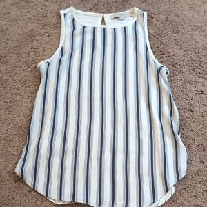 LOFT Navy and White Striped Sleeveless Camisole